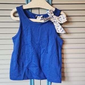Jacadi Blue Tank Top with Floral Bow